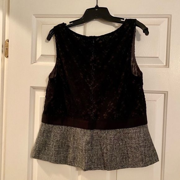 Peplum Tweed & Lace Style Shell - Picture 2 of 10